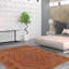 Tapis unique en laine noué à la main orange foncé / mauve 4 pi 10 po x 6 pi 0 po New Age