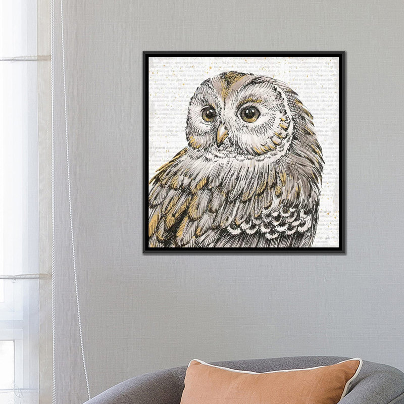 «Beautiful Owls I» par Daphne Brissonne - Estampe numérique sur toile tendue avec châssis, H 18 po x l 18 po x P 1,5 po