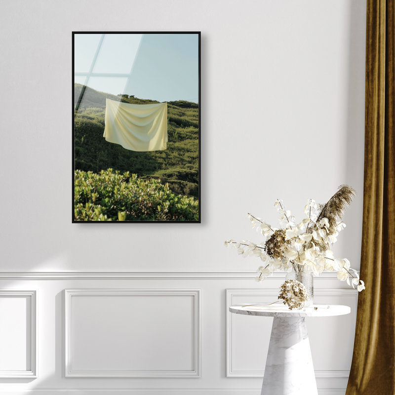 Floating Cotton II High-Gloss Frameless Acrylic Glass Wall Art Bath & Laundry Print by Oliver Gal, Ready to Hang, 10 x 15