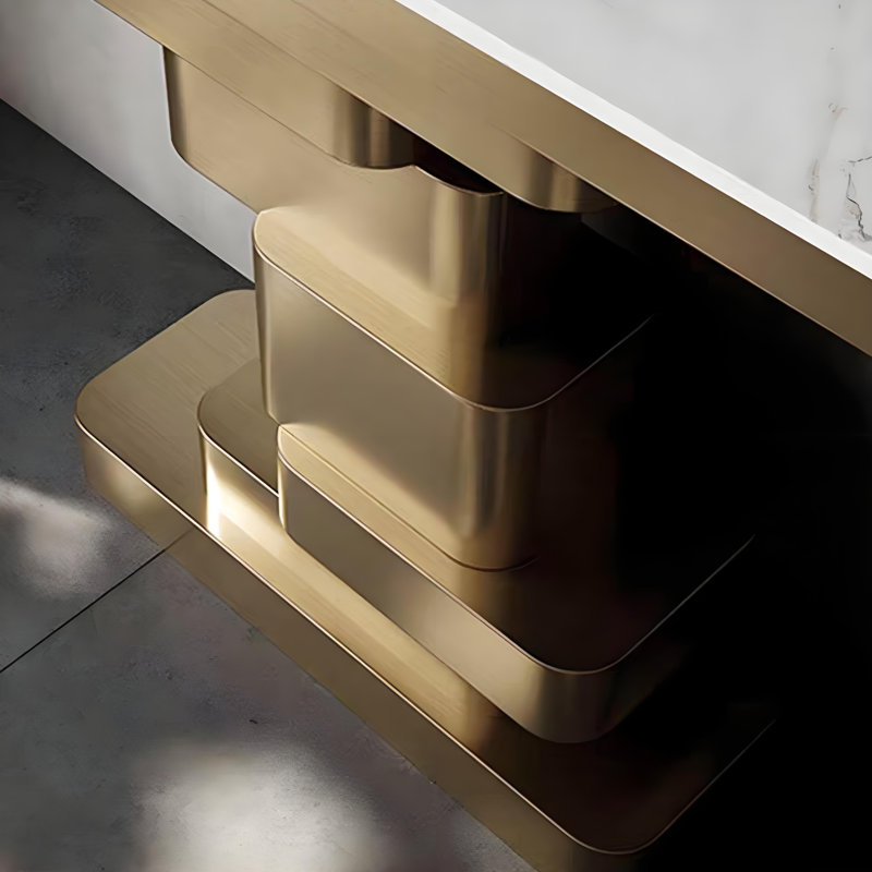 Console en métal de style italien, 33.4" H x 47.2" W x 13.7" D