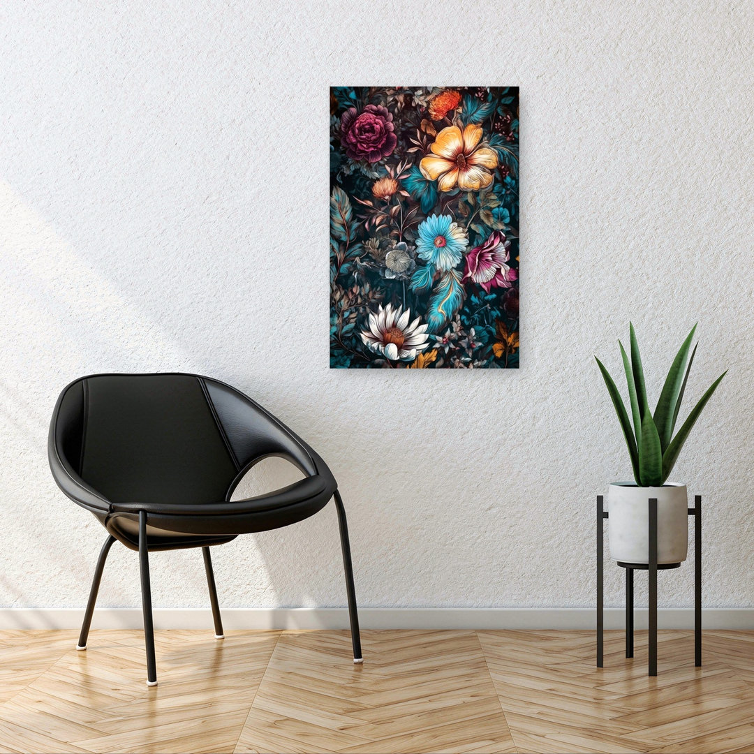 Moody Botanical Blooms Abstract Rose Succulent Flower Nature Wall Art Print