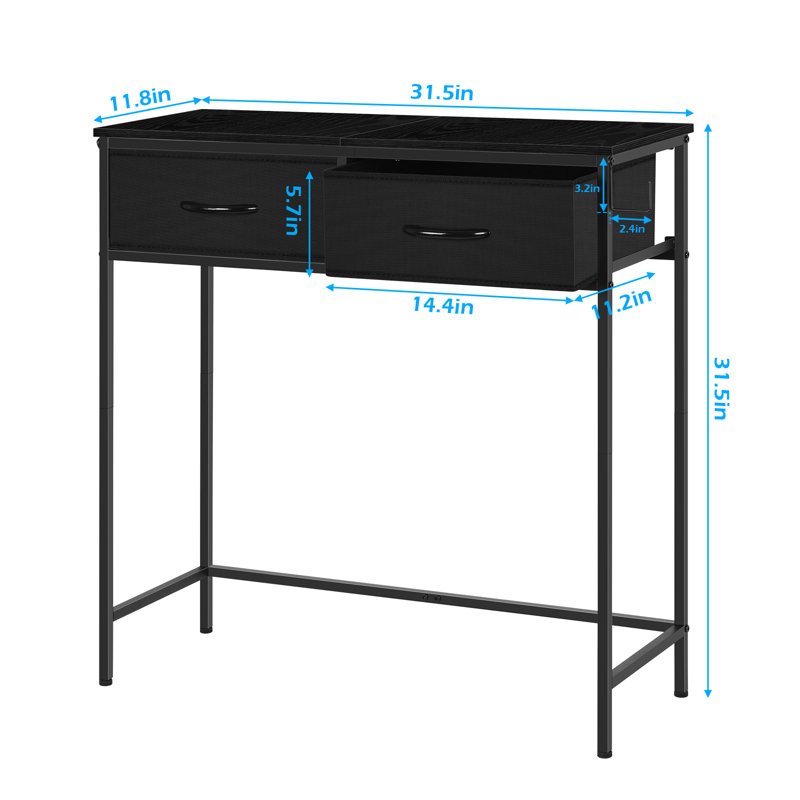 Console 31,5 po Aubane, Noir, Noir