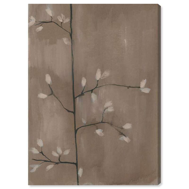 Blossoming Twig II Canvas Floral & Botanical Print by Oliver Gal, Black Frame, 10 x 15, 24"H x 16"W, Canvas Unframed