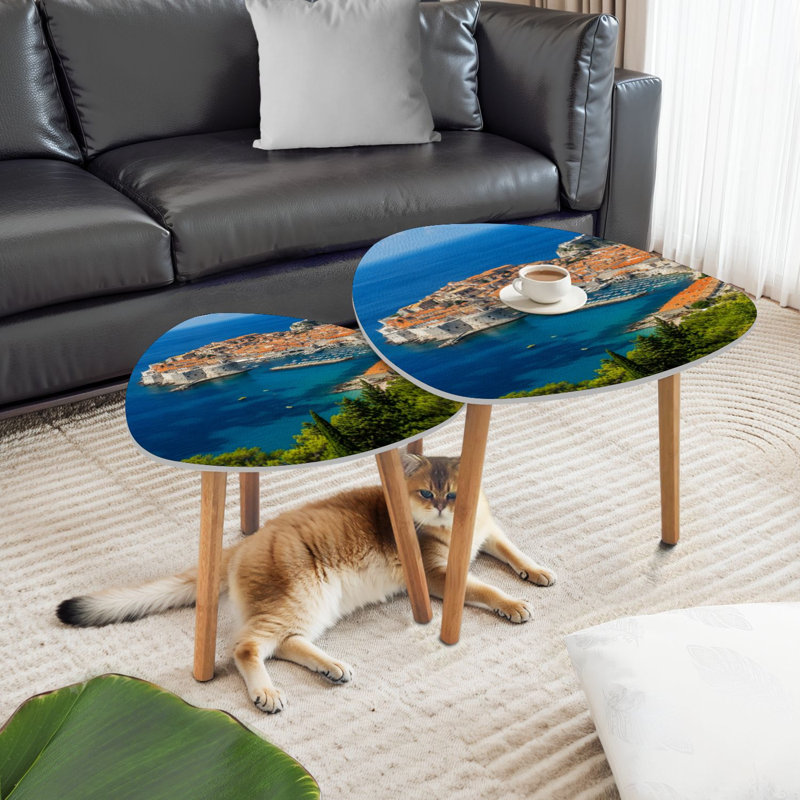 Ensemble de 2 tables basses gigognes Triangle