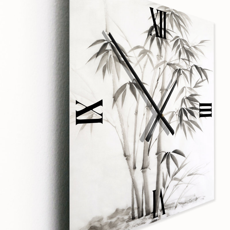 Horloge murale monochrome en bambou II, Petit
