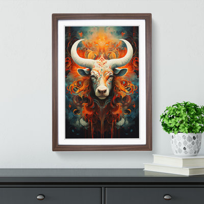 Taurus Zodiac Abstract - Framed Print