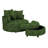 360° Swivel Barrel Chair Accent Armchair, 49.2" Chenille Upholstered Round Lounge Chaise With Half Moon Storage Ottoman And 4 Pillows-2131464866