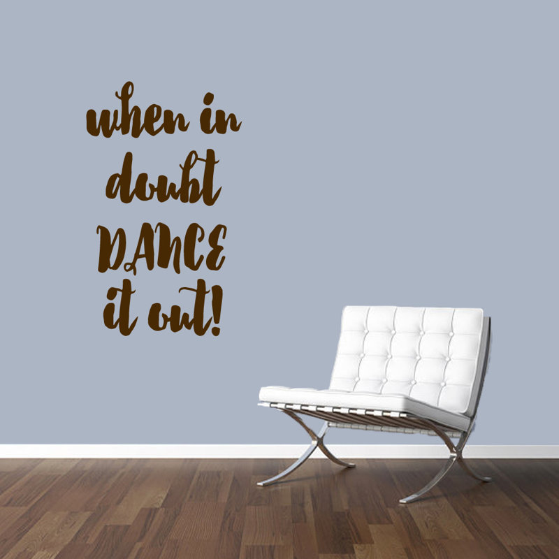 Text & Numbers Non-Wall Damaging Wall Decal, Brown