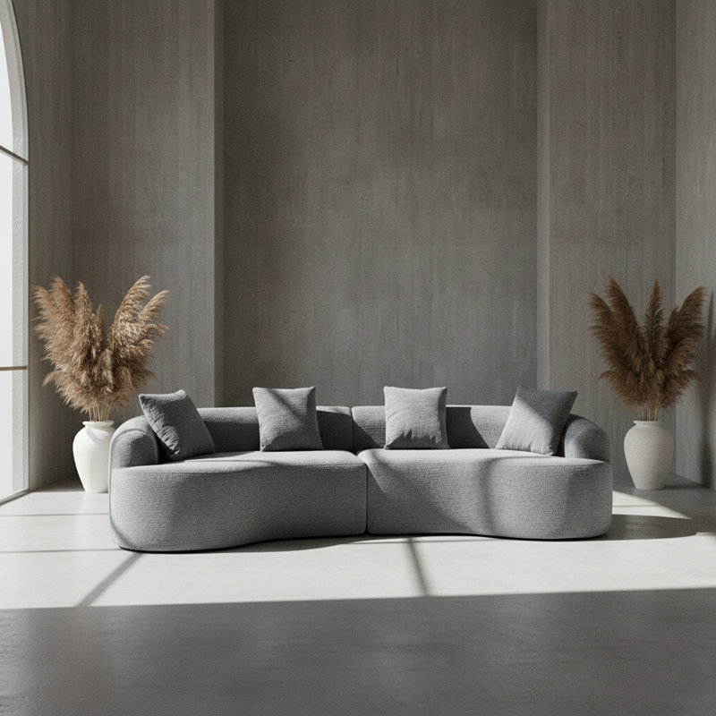 Canapé à compression modulaire Boneless, Gris, 4