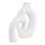 Vase moderne en grès cérame imbriqué à motif sculptural de salon ou de bureau, ensemble de 2 - 13 po, 11 po blanc