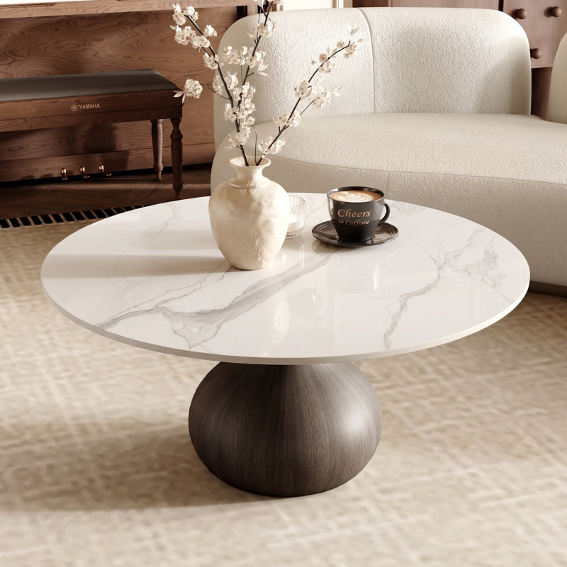 Table basse Gorman, Ivory White, 18.23" H x 41.73" L x 41.73" W