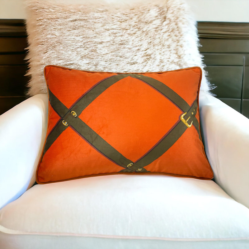  Housse de coussin en velours, Orange