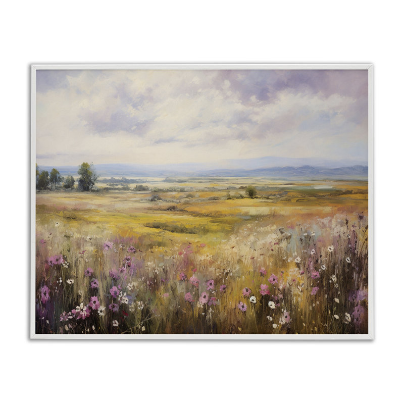 Vaste prairie avec fleurs subtiles, estampe numérique, design par Franklyn Gregory, H 24 po x l 30 po