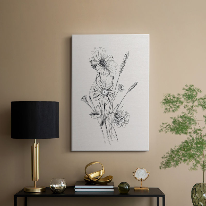 Imprimé floral rétro CCXCVI - galerie sur mesure Cavas, H 36 po x l 24 po