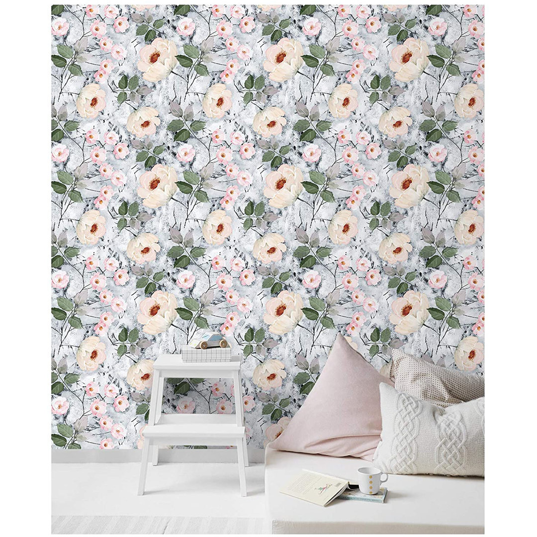 Iggie Peel & Stick Floral Roll Red Barrel Studio®