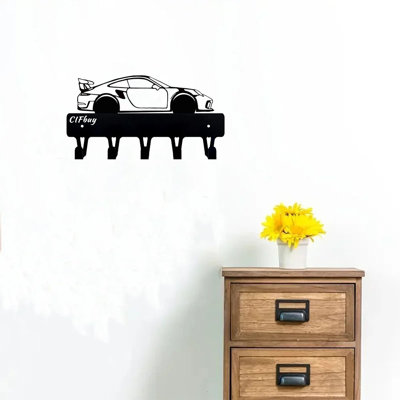 Racing Car Key Rack, Automotive Wall Art, F1/hot Rod Design