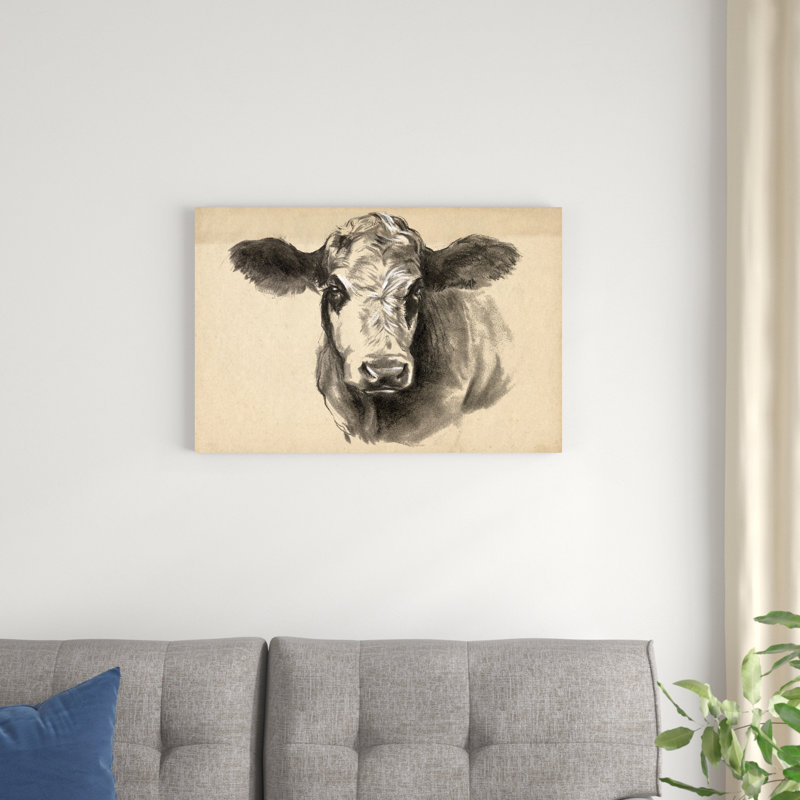 Vache gris anthracite I, H 20 po x l 30 po x P 1,25 po