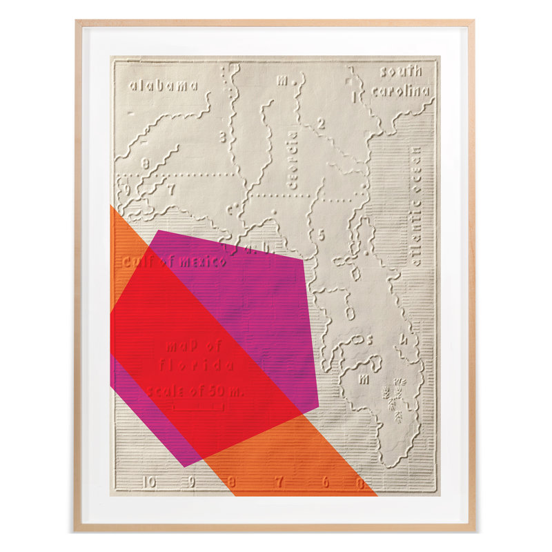 Printemps 2019, carte graphique 5 encadrée sur papier par The Studio Print, H 41 po x l 32 po