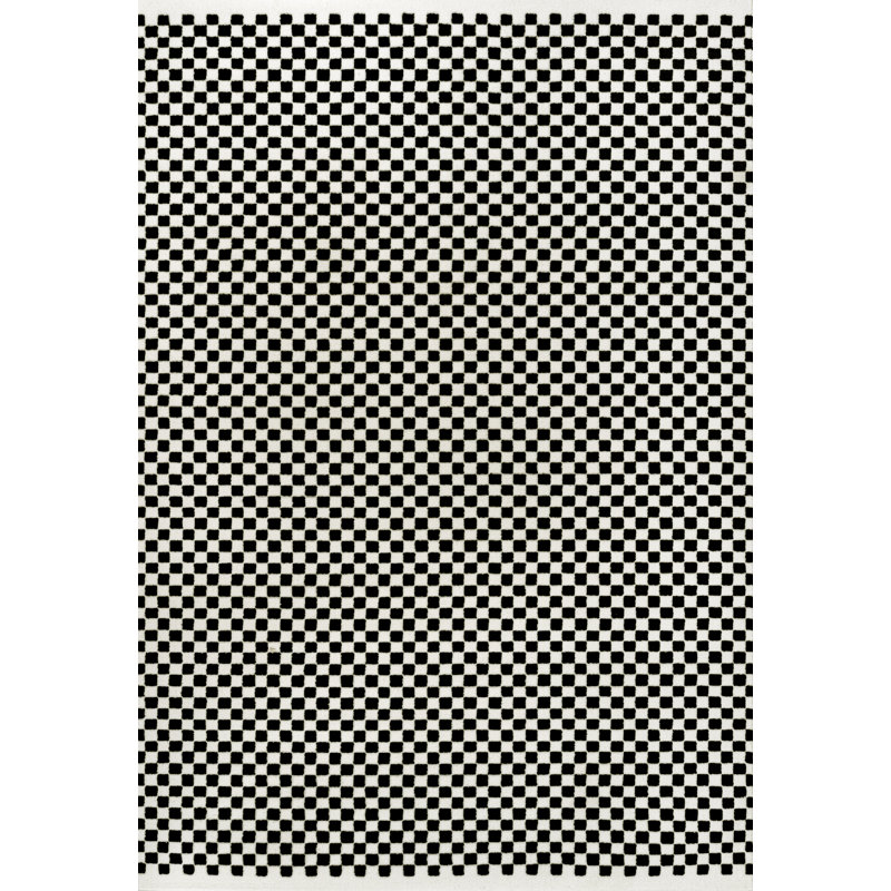 Tapis noir / blanc Finn High-Low, Rectangle 7 pi 9 po x 10 pi