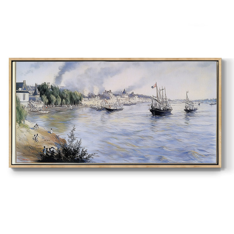 Série nautique-CLII- Toile tendue avec châssis tendue, prête à être accrochée, H 21 po x l 41 po, Naturel