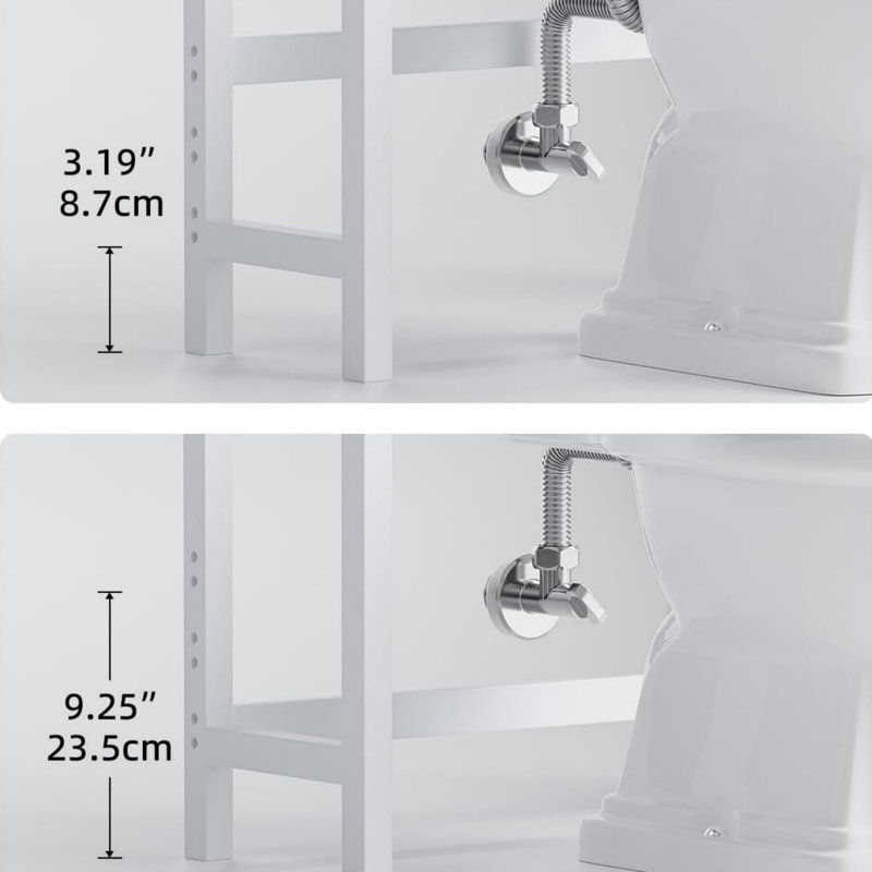 Bamboo Freestanding Over the Toilet Storage, White