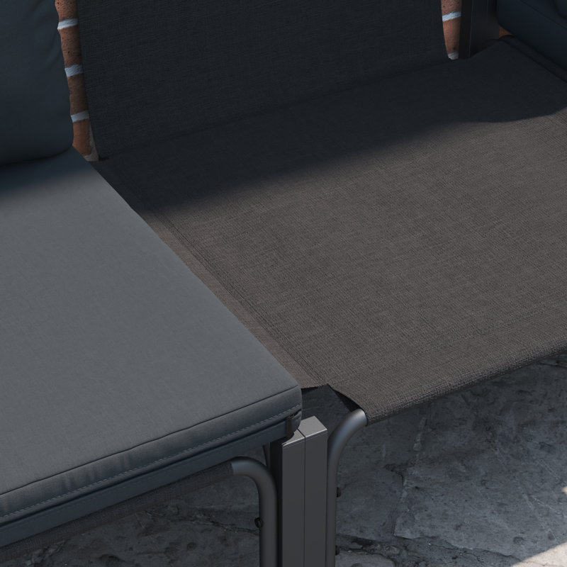 70cm Wide Steel Sofa with Cushions