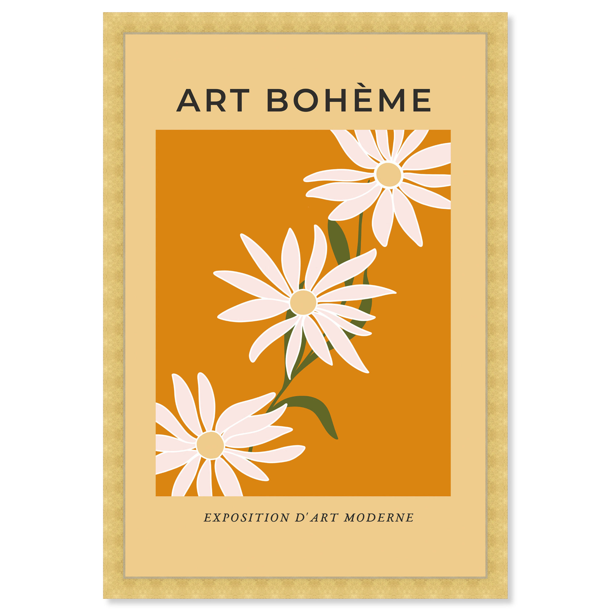 French White Daisy by Oliver Gal, Gold Framed Paper, 56" H x 38" W