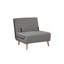 Fauteuil-lit moderne en velours pliable avec passepoil - dossier réglable à 3 positions, se transforme en lit en 10 secondes, comprend un oreiller, un canapé-lit gris pour économiser de l'espace-575453596