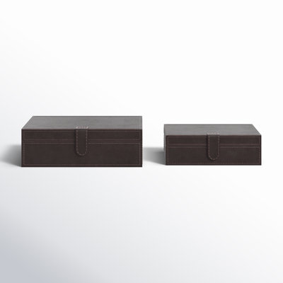 Brownsburg 2 Piece Handmade Faux Leather Decorative Box Set