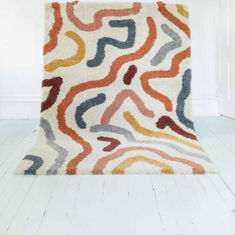 Tapis contemporain à poils longs Edlow, Rectangle 7 pi 10 po x 10 pi