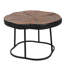 Table basse centrale irrégulière de 68,5 cm (27 po) avec plateau, finition bois rustique, structure en métal noir, charge maximale de 60 kg (132 lb), idéale pour un coin créatif. Des tons contemporains et naturels.