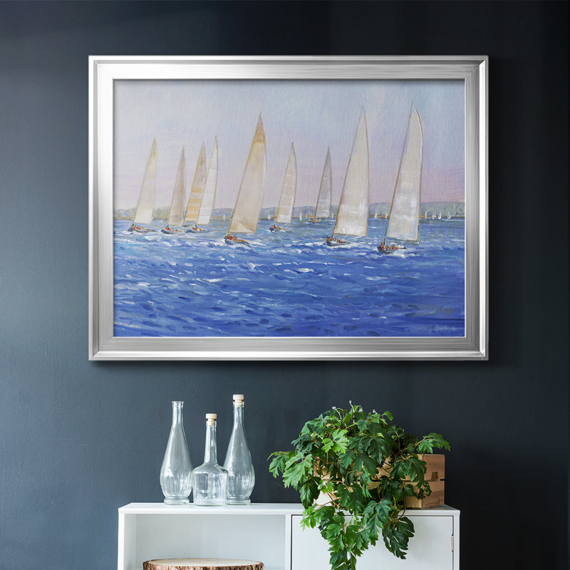 «Sailing événement I», reproduction sur toile, Argent, H 26 po x l 38 po