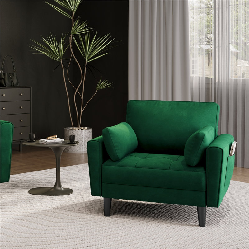 Upholstered Accent Chair, Green