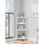 Étagère d'angle à 4 niveaux avec structure en métal, bibliothèque d'angle peu encombrante et présentoir pour le rangement du salon, du bureau personnel et de la chambre à coucher-1893900753-1893900758