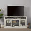 Meuble télé gris pierre de 60 po pour téléviseur de 65 po ou moins, surface lisse et gestion des câbles en gris, 5 tablettes réglables