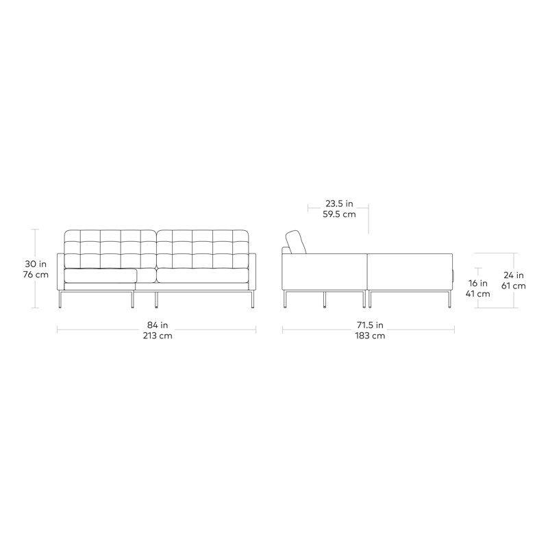 Towne Bi-Sectional, Parliament Stone Performance Twill