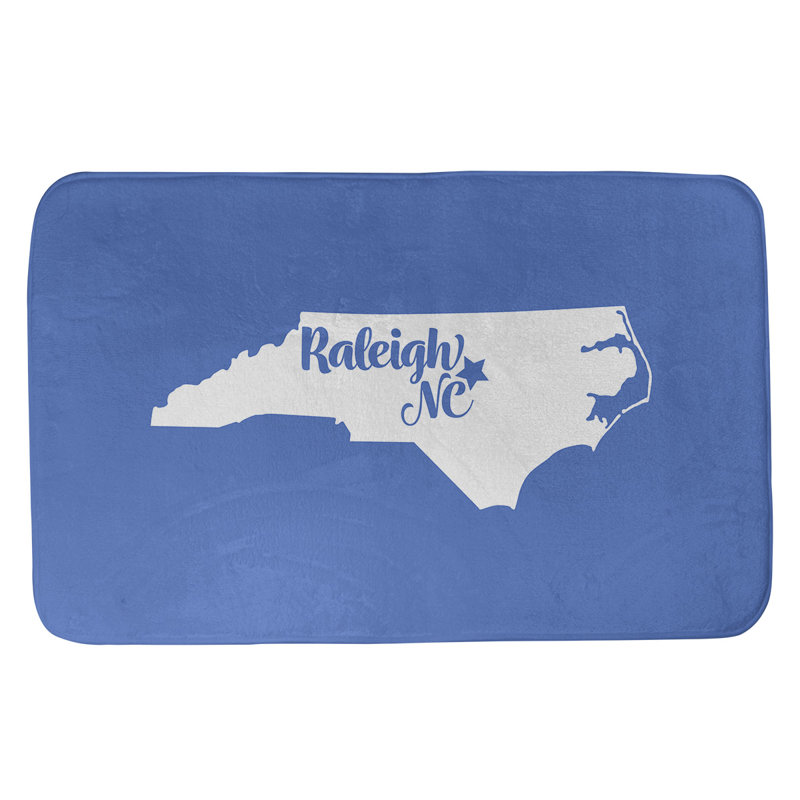 Tapis pour salle de bain raleigh north caroline, l 21 po x L 34 po, Bleu