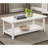 Distressed White Wood Coffee Table With Shelf