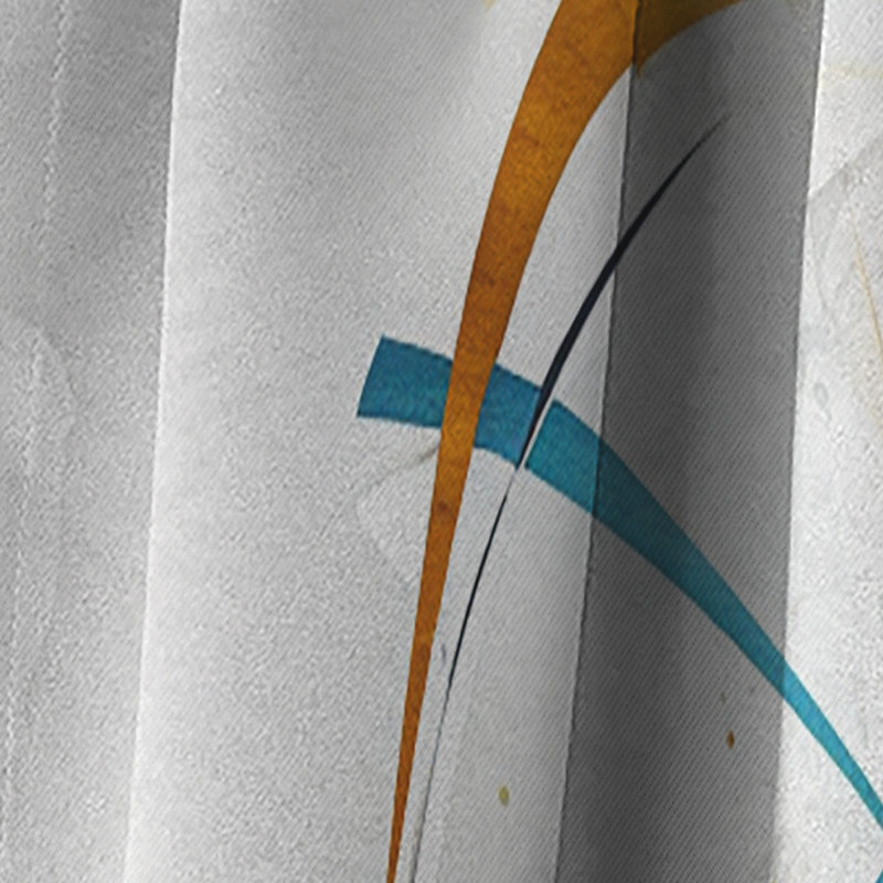 Blue Gold Surreal Melodies I - Abstract Curtain - Blackout Abstract Curtain - 1 Panels, 52" W x 108" L