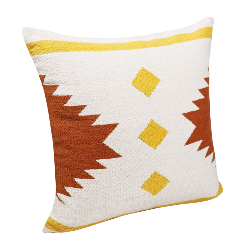 Cotton Geometric Throw Pillow