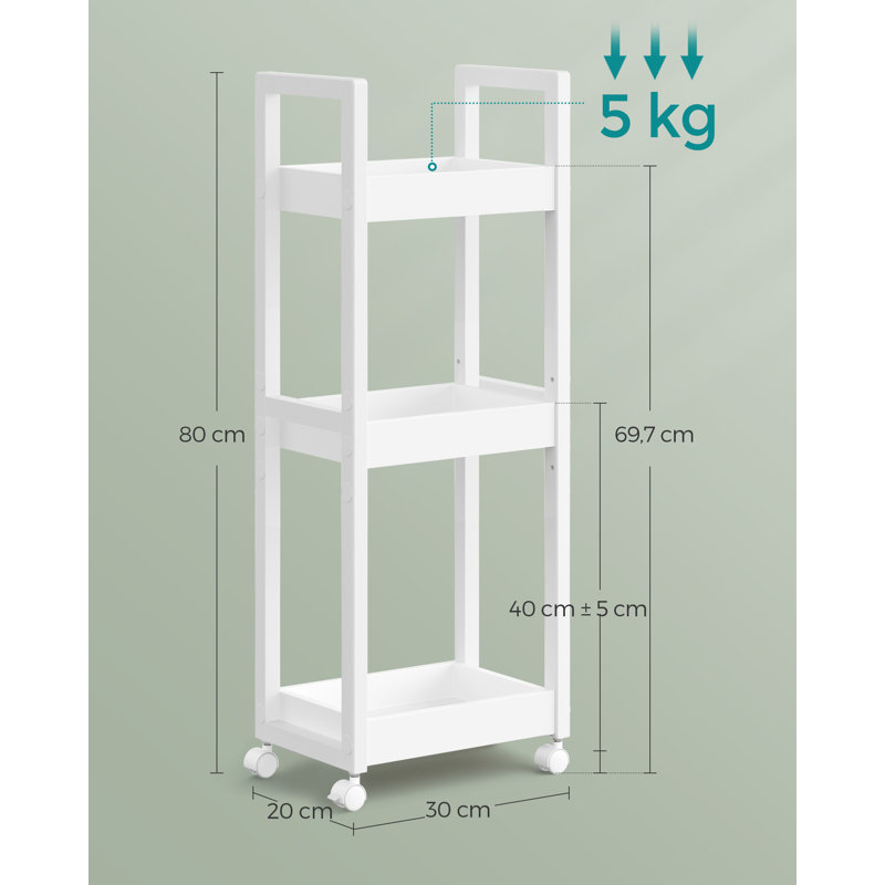 Bindy 30cm W Steel Shelving Unit, White
