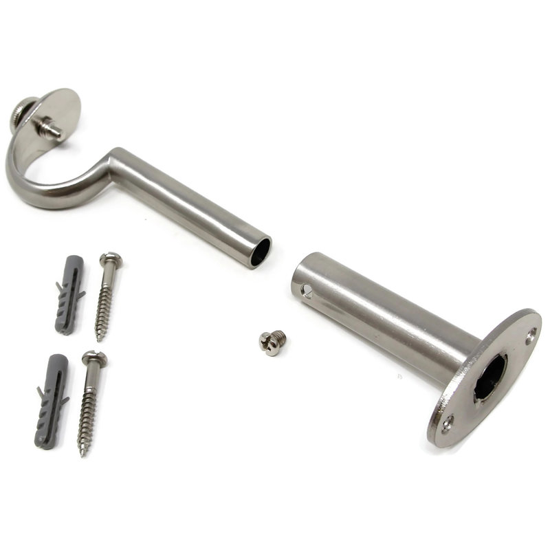 Support de rideau en zinc Pesina, Acier brossé