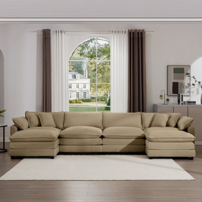 Corduroy 4 Package: Includes 3 & Throw Pillows Tan : With , Extra Support Pillows, Comfortable For Daily Use, Easy To Install