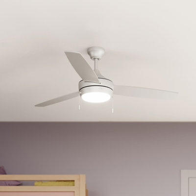 Nolyn  52 in. 3-Blade Matte White Modern LED Ceiling Fan with Matte White Blades