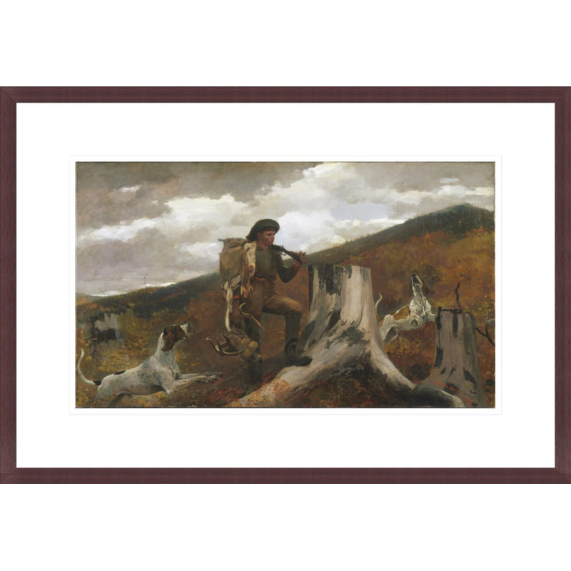 «A Huntsman and Dogs» par Winslow Homer - impression giclée encadrée, H 15,14 po x l 21,75 po