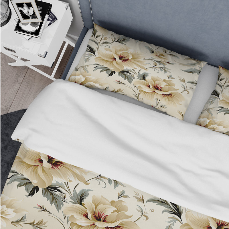 Minimalist Simplicity Victorian Pattern III Duvet Cover, King Duvet Cover + 2 King Shams