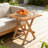 20 inch Teak Folding Side Table, Waterproof Picnic table