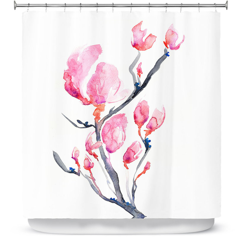 Rideau de douche simple japonais magnolia