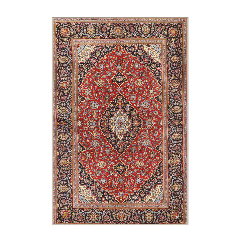 Tapis traditionnel rouge / mauve, Rectangle 3 pi x 5 pi