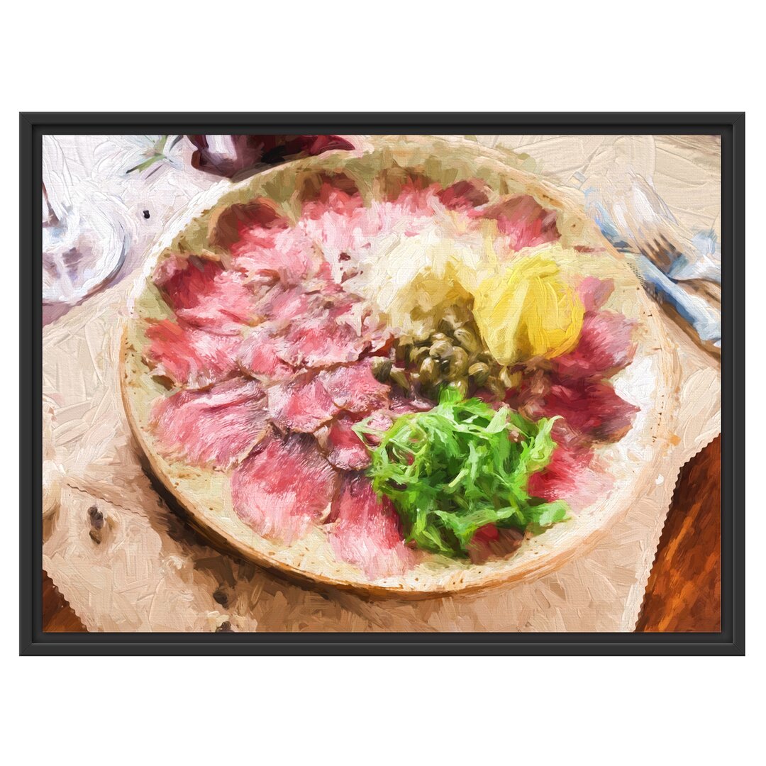 Gerahmtes Wandbild appetitliches Carpaccio Kunst